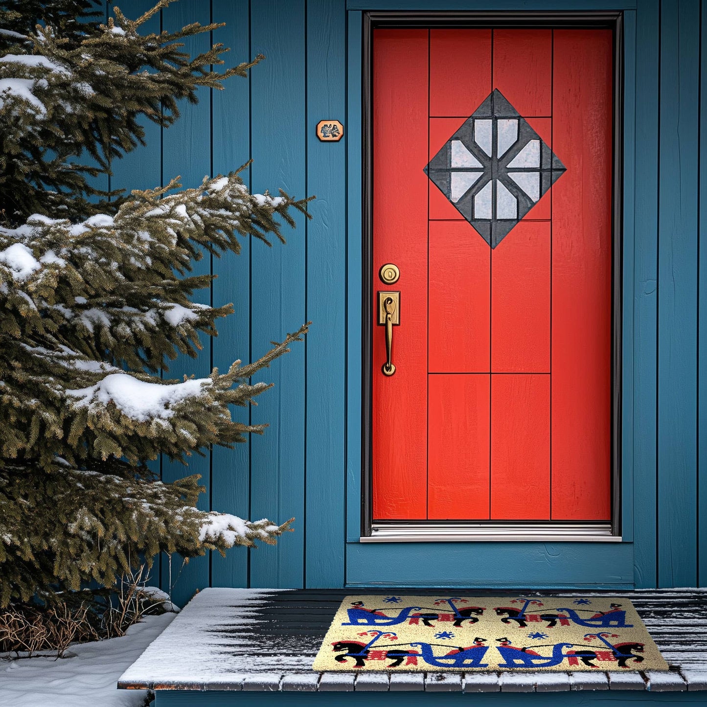 Victoria and Albert Museum Winter Sleigh Ride Coir Doormat