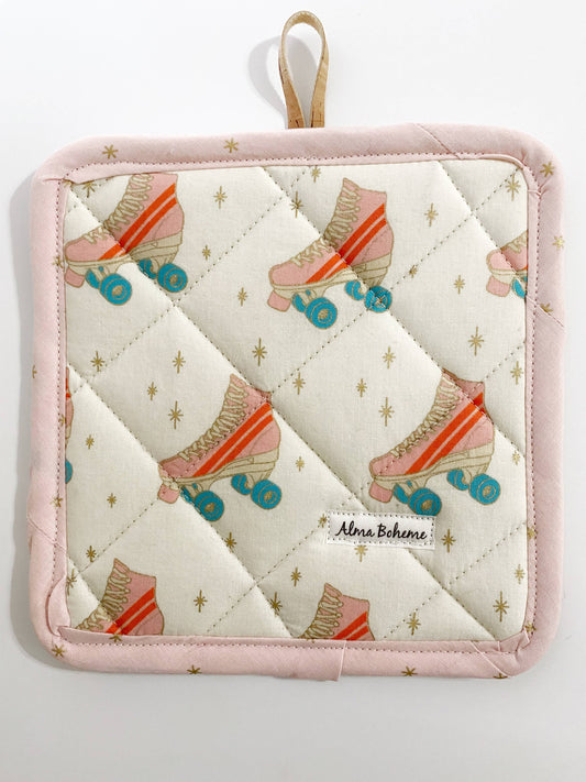 Cork and Cotton Oven Mitt: Retro Skates
