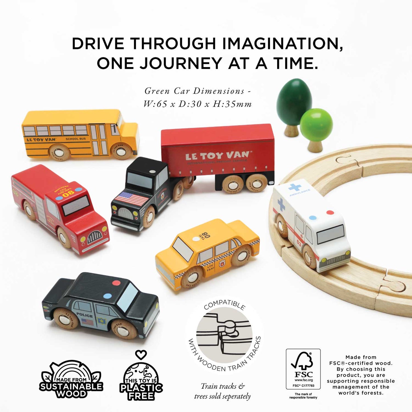 American Wooden Car Set