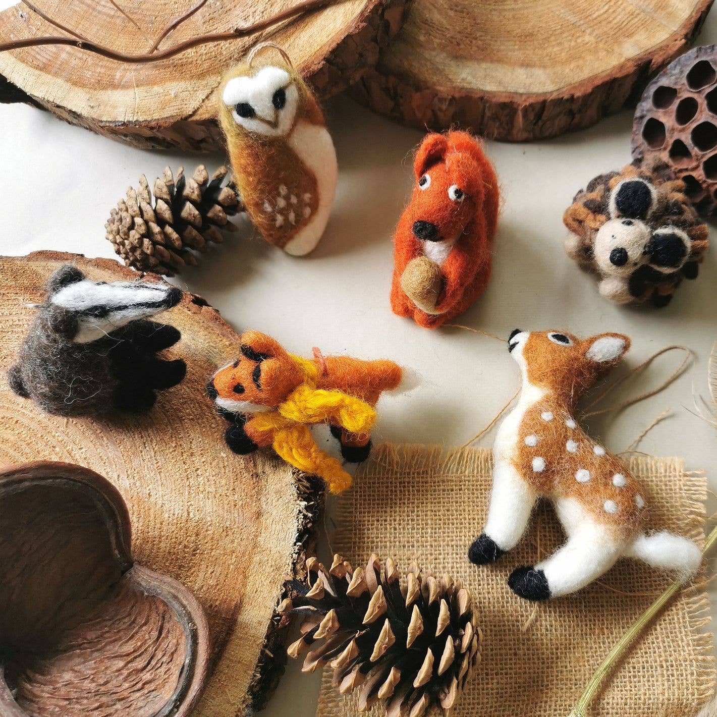 Felt So Good Hanging Owl Decoration Tyto Alba Hanging Fair Trade