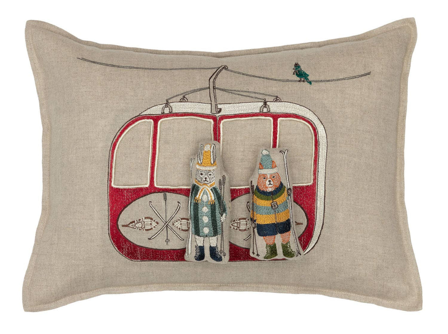 Gondola Ski Lift Linen Pocket Pillow