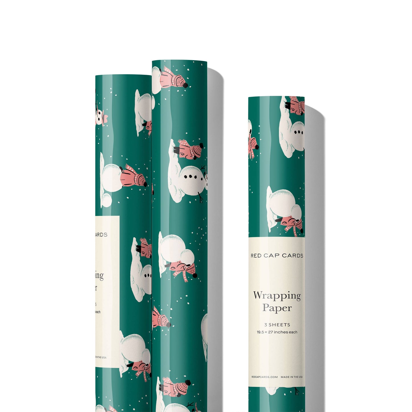 Building Snowman Recycled Wrapping Paper
