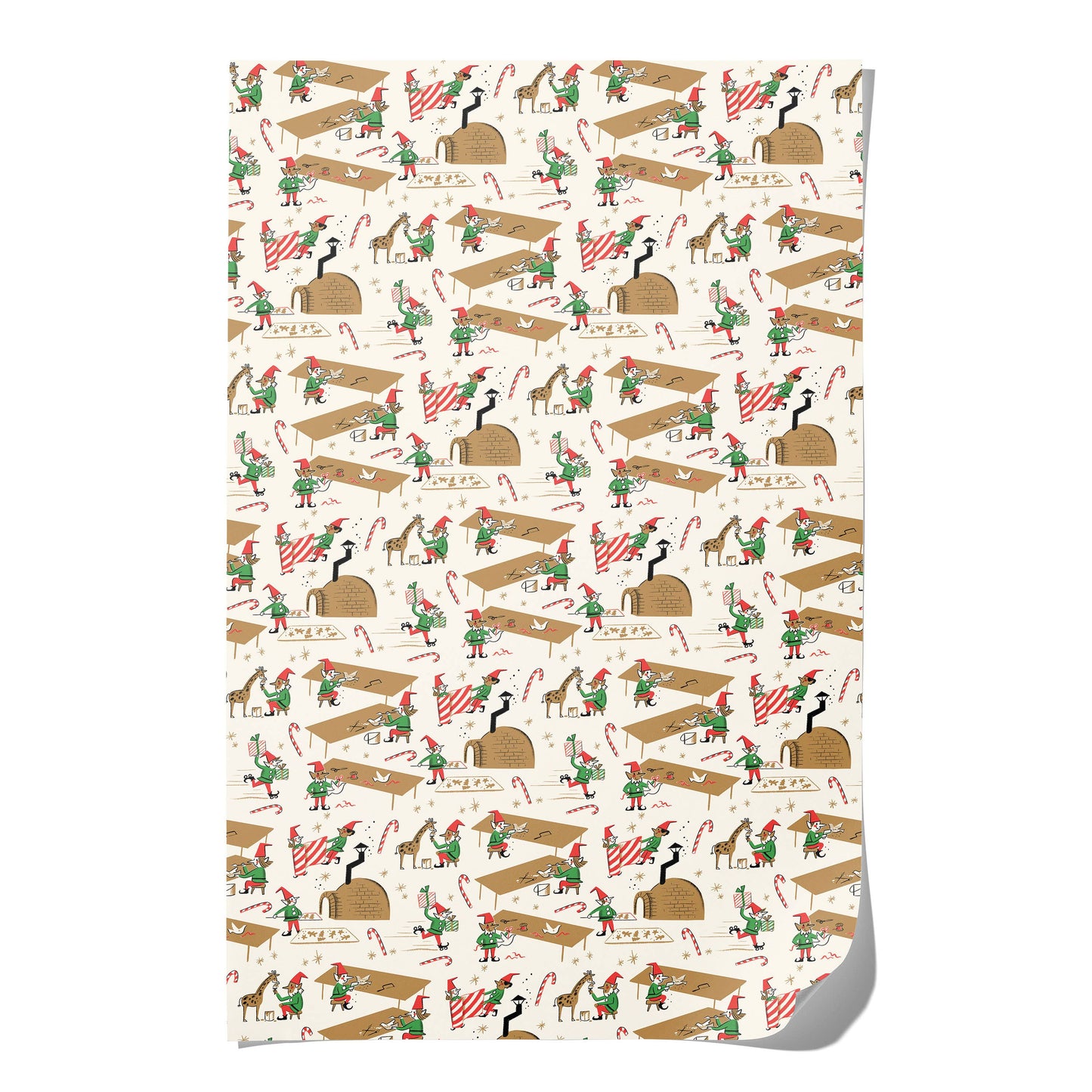 Santa's Workshop Recycled Wrapping Paper