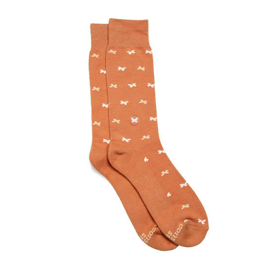 Socks that Stop Violence Against Women - Orange Butterflies