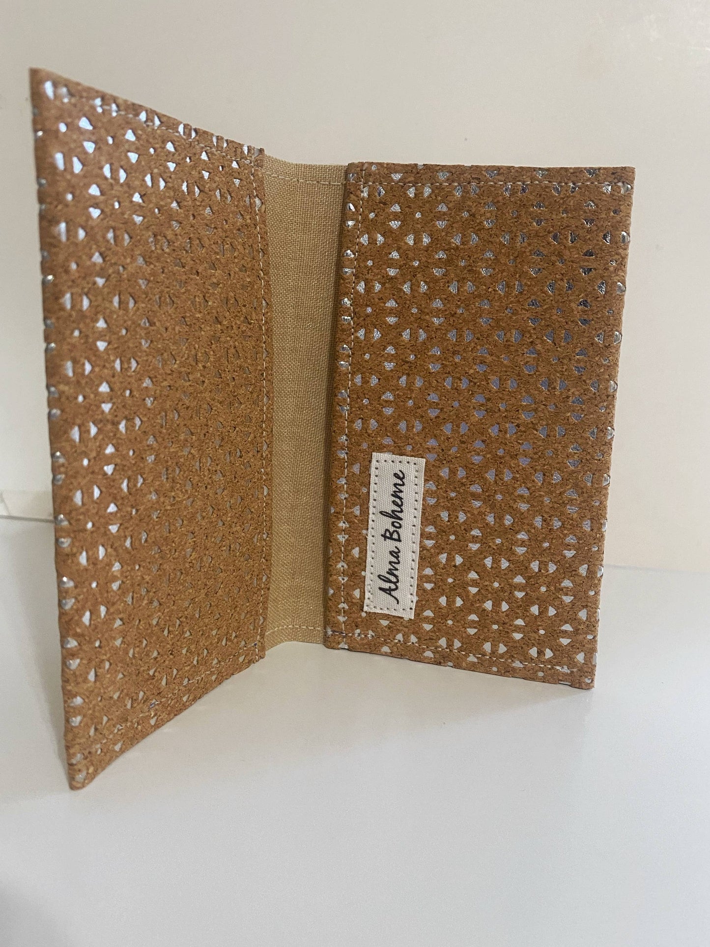 Cork Bifold Wallet / Card Holder - Nature prints: Spring blooms