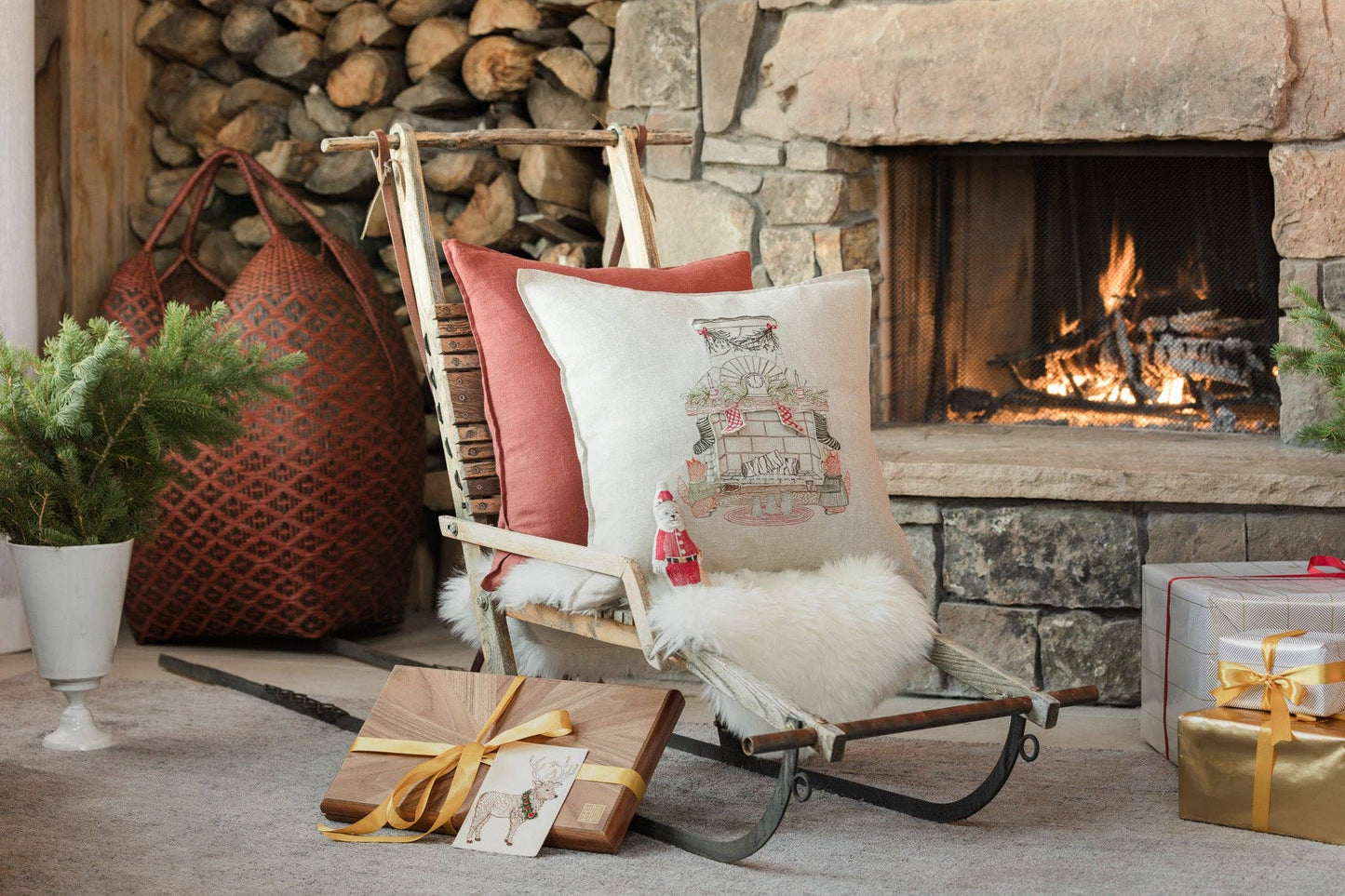 Chimney Santa Pocket Pillow