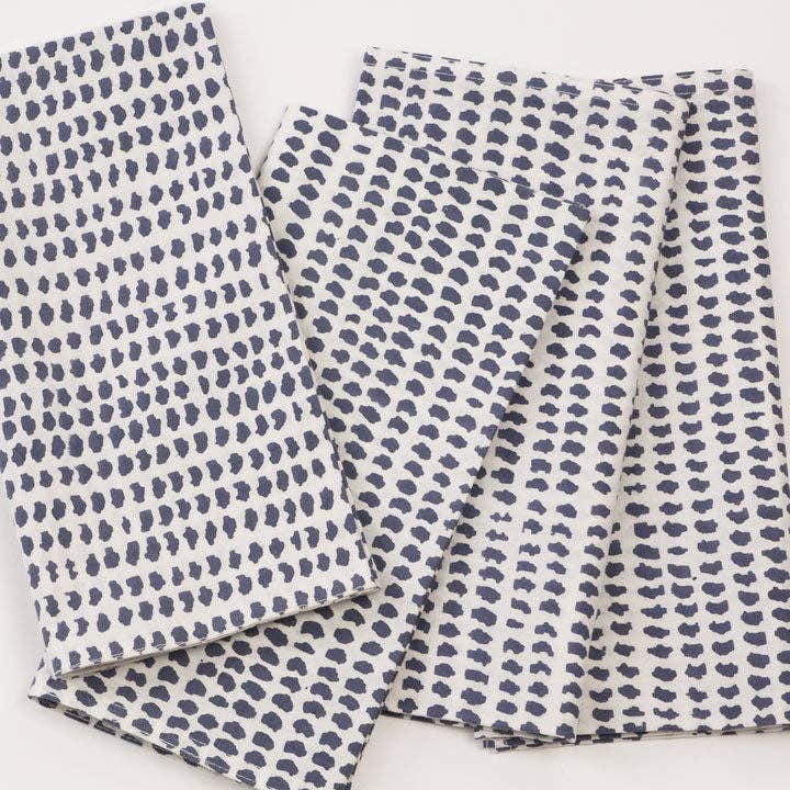 Charcoal Dot Block Printed Napkins