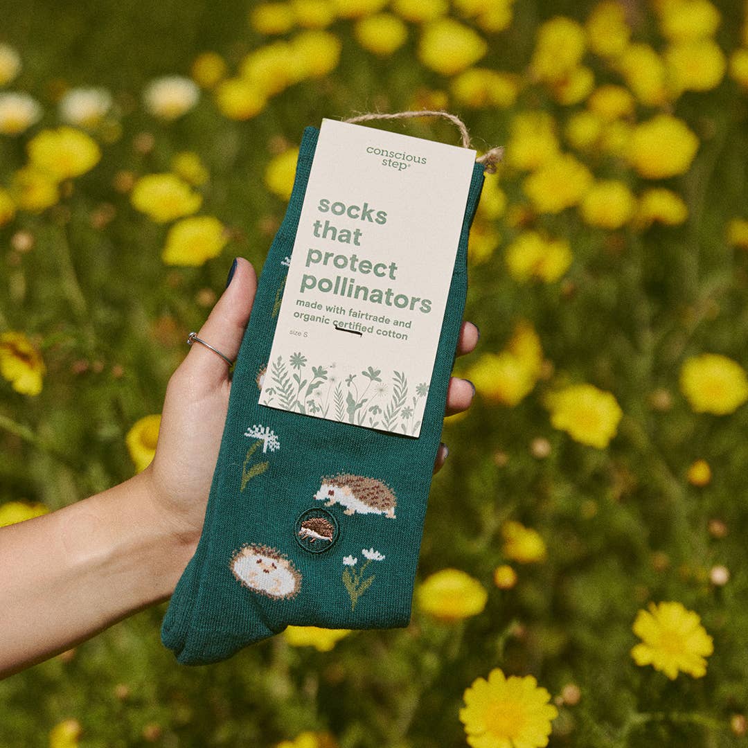 Socks that Protect Pollinators - Green Hedgehogs