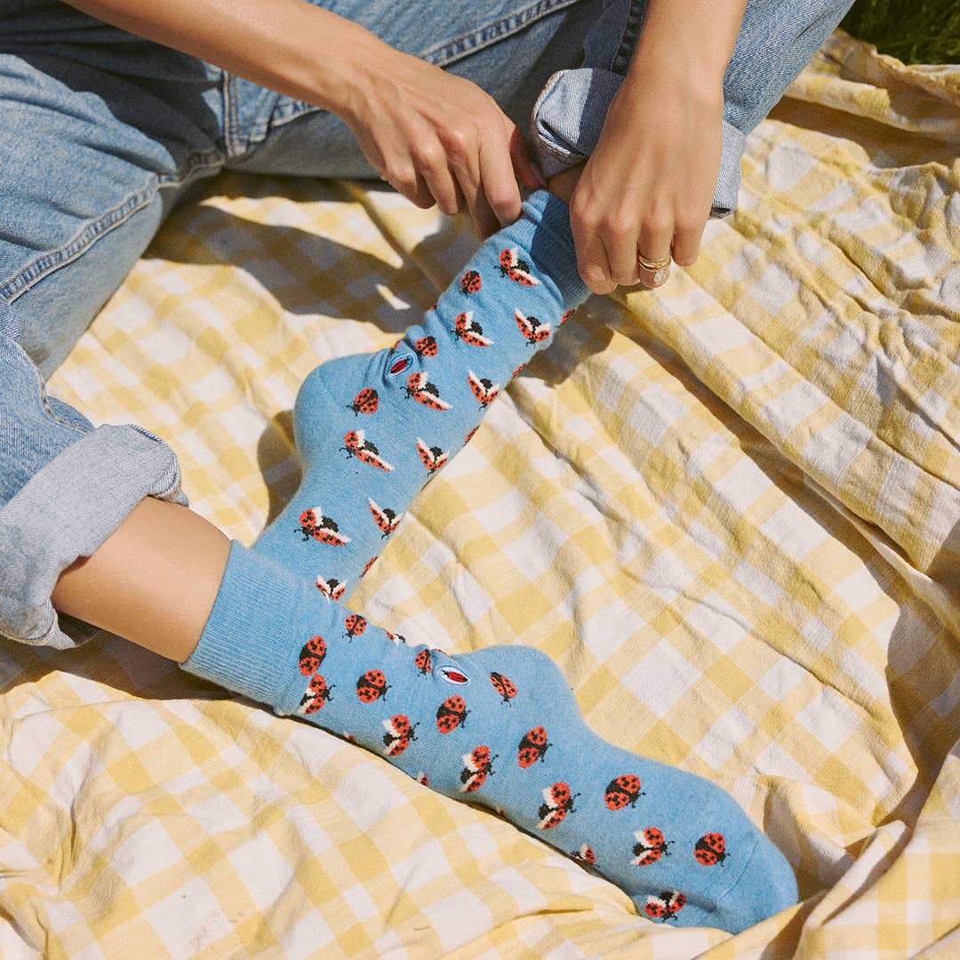 Socks that Protect Pollinators: Blue Ladybugs