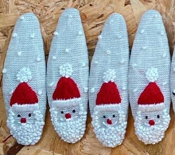 Christmas Theme Embroidered Hair Barrette, Christmas Tree