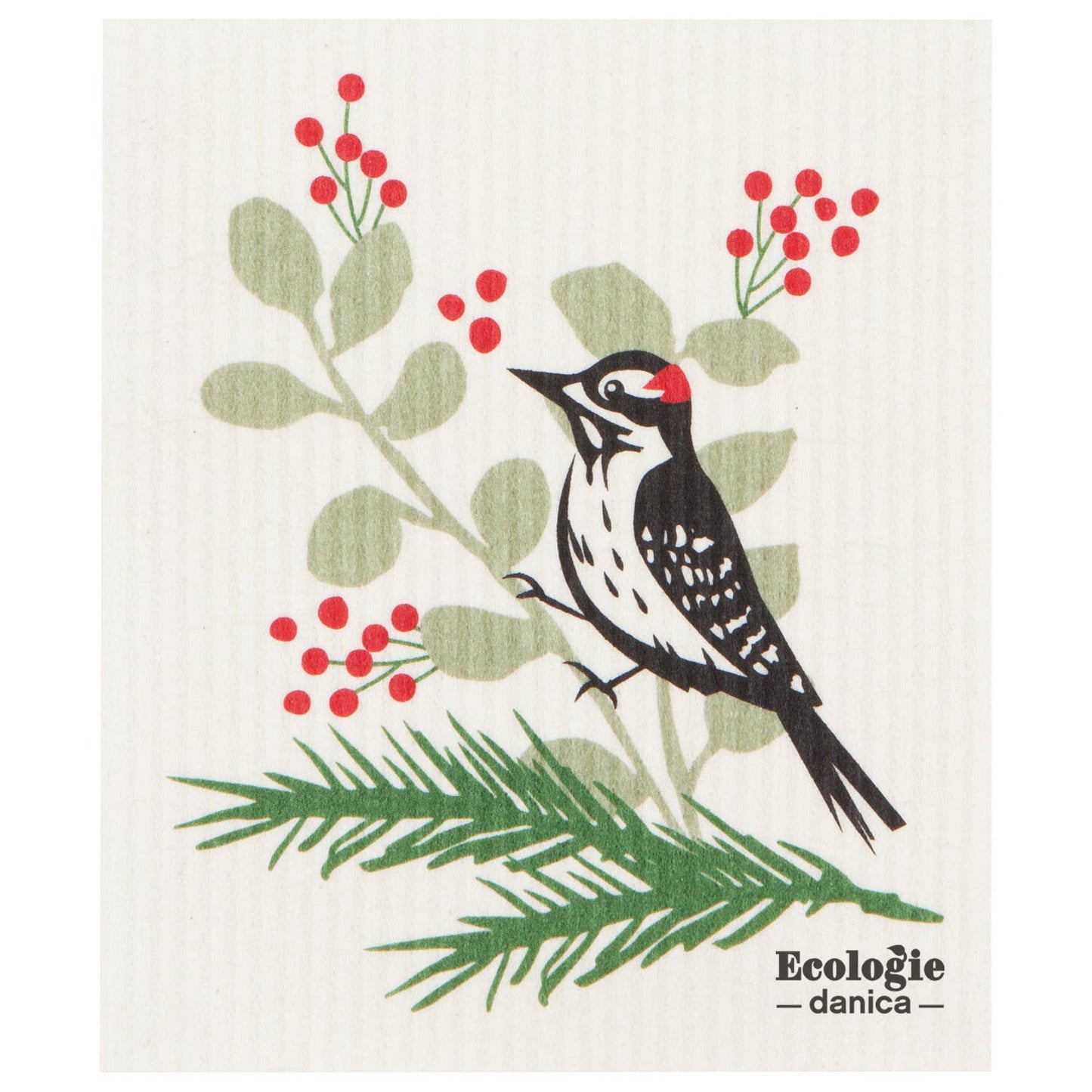 Forest Woodpecker Swedish Dishcloth