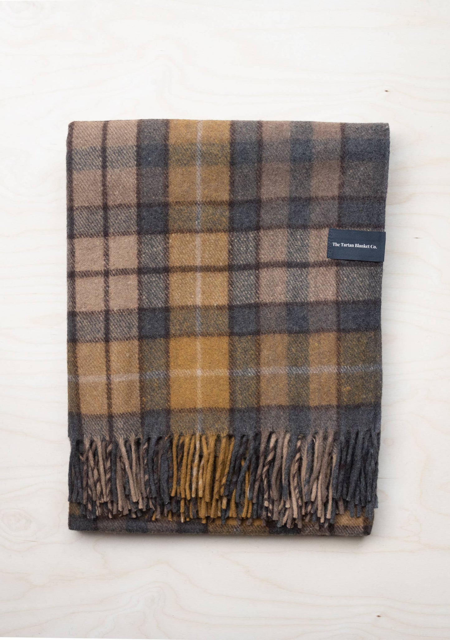 Recycled Wool Blanket in Buchanan Natural Tartan