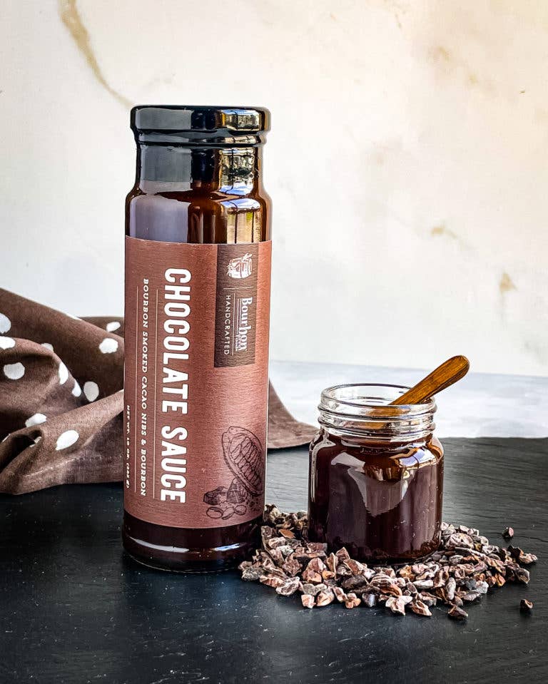 Chocolate Sauce with Bourbon Smoked Cacao Nibs & Bourbon