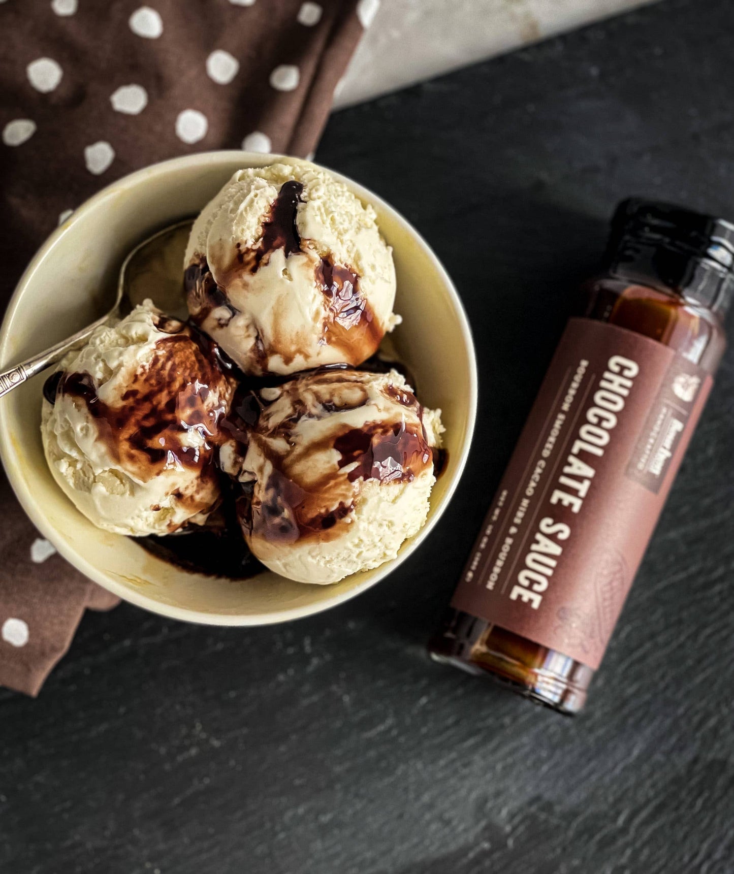 Chocolate Sauce with Bourbon Smoked Cacao Nibs & Bourbon