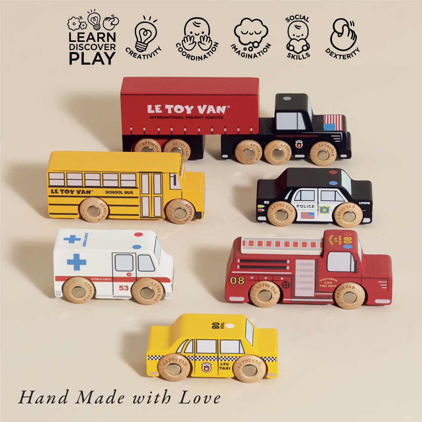 American Wooden Car Set