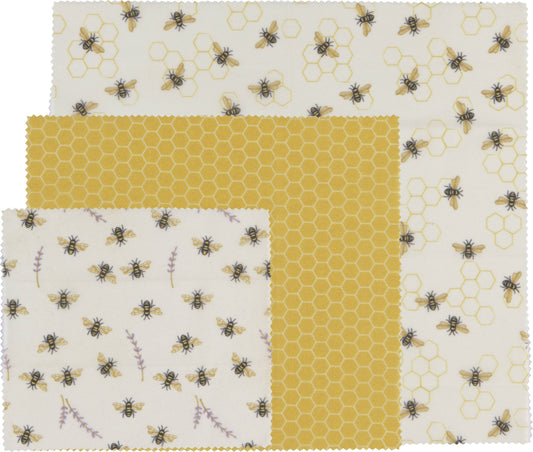 Bees Beeswax Wrap Set of 3