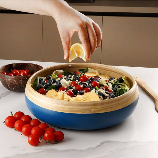 Bamboo Fruit Bowl - Extra Large Centerpiece Bowl