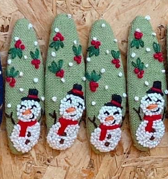 Christmas Theme Embroidered Hair Barrette, Christmas Tree