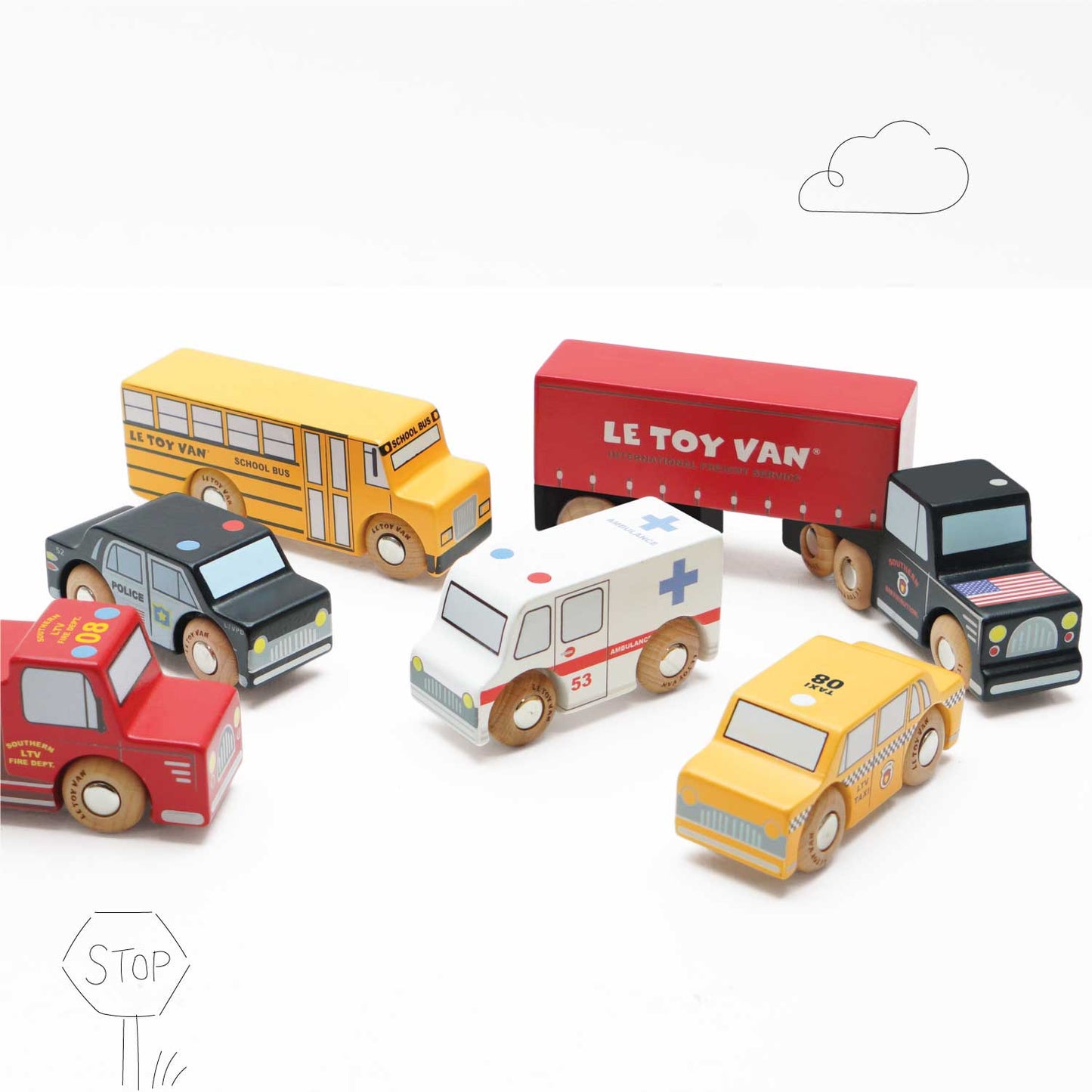 American Wooden Car Set