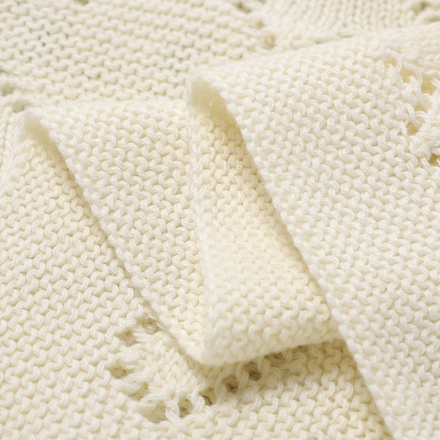 Cream Heart 100% Luxury Cotton Baby Blanket