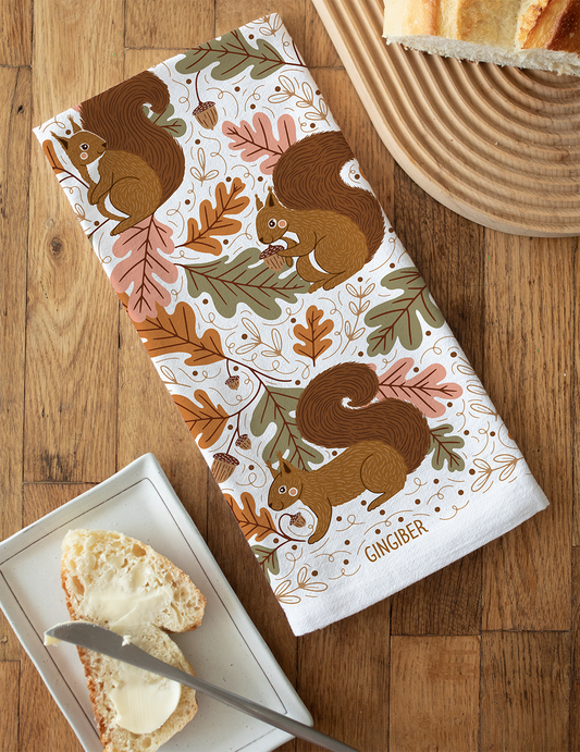 Squirrel Tea Towel