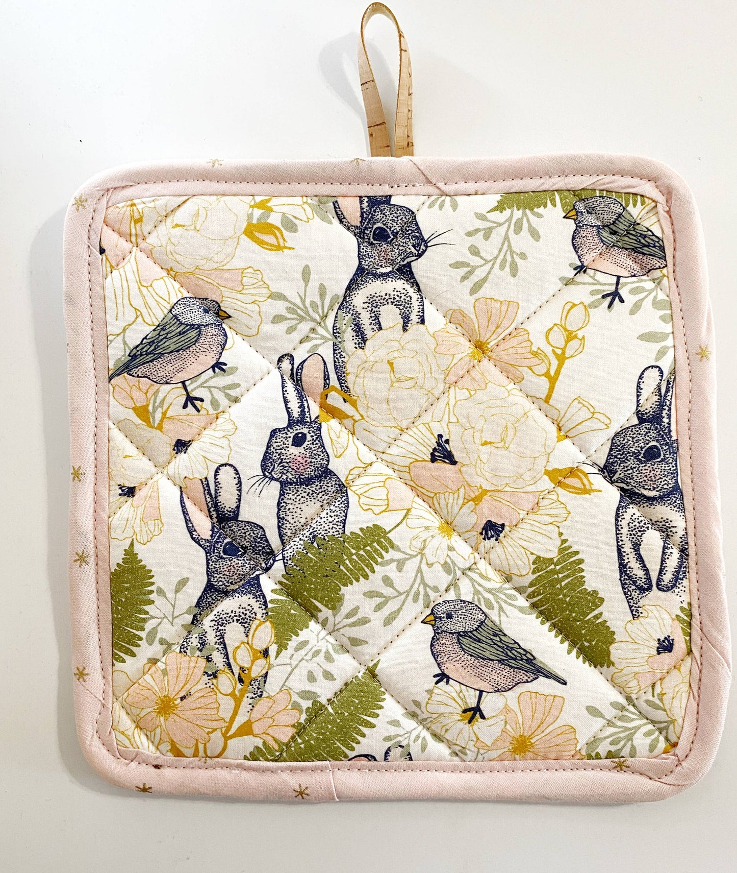Cork and Cotton Oven Mitt: Rabbits