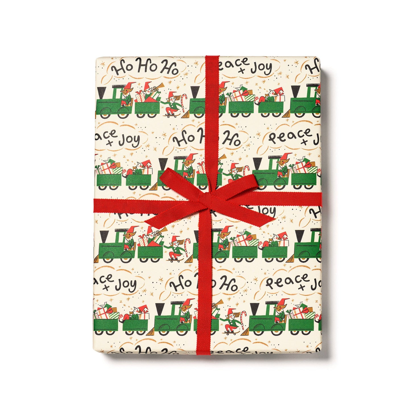 Elf Train Recycled Wrapping Paper