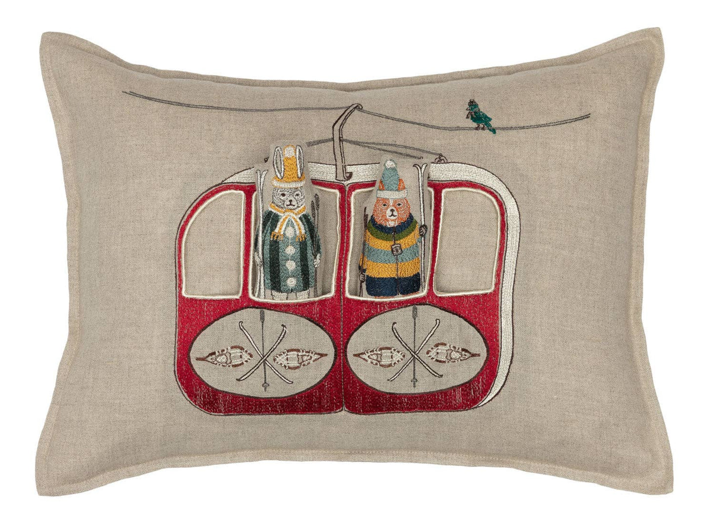 Gondola Ski Lift Linen Pocket Pillow