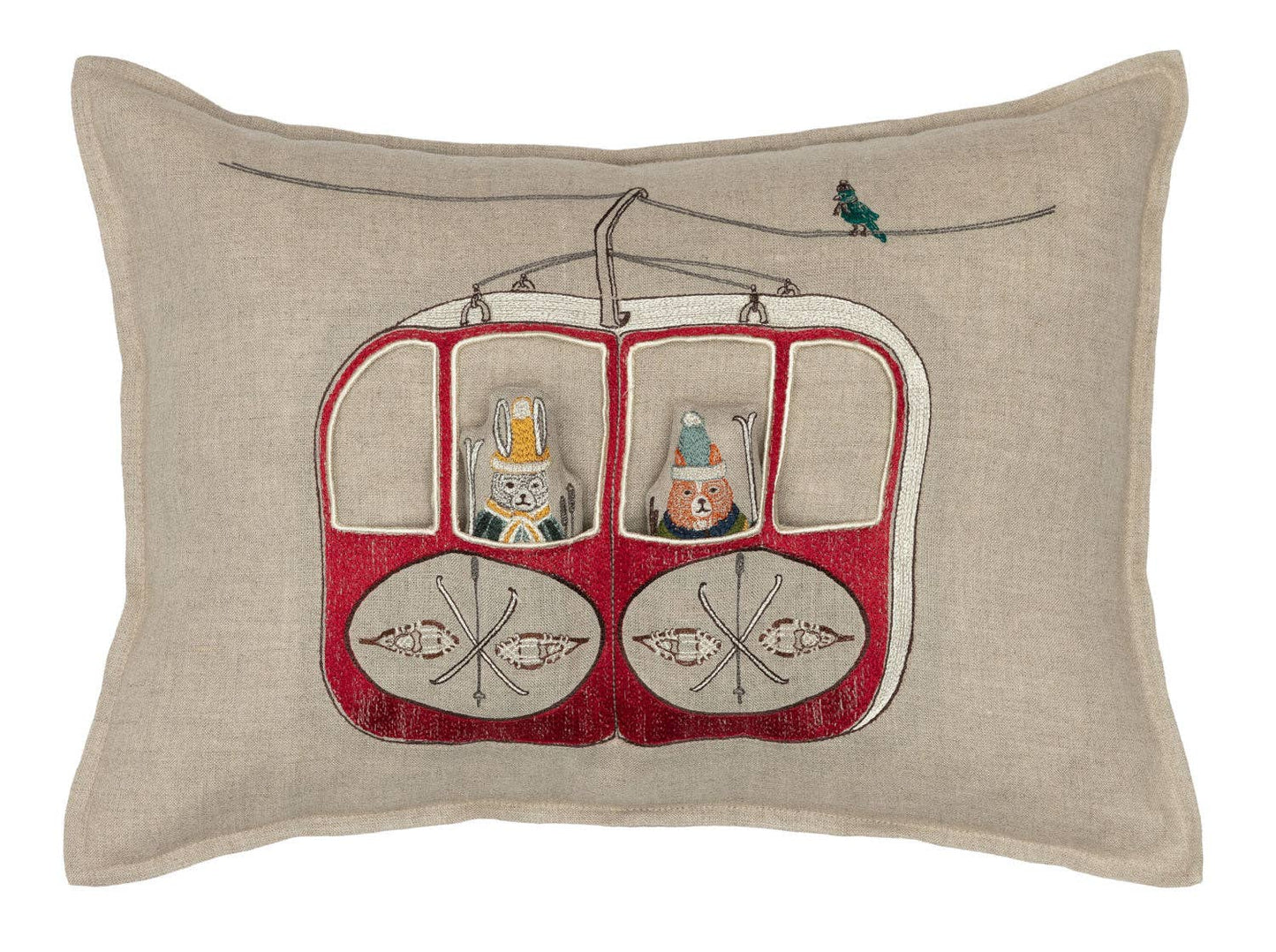 Gondola Ski Lift Linen Pocket Pillow