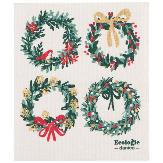 Wreaths Christmas Swedish Dishcloth