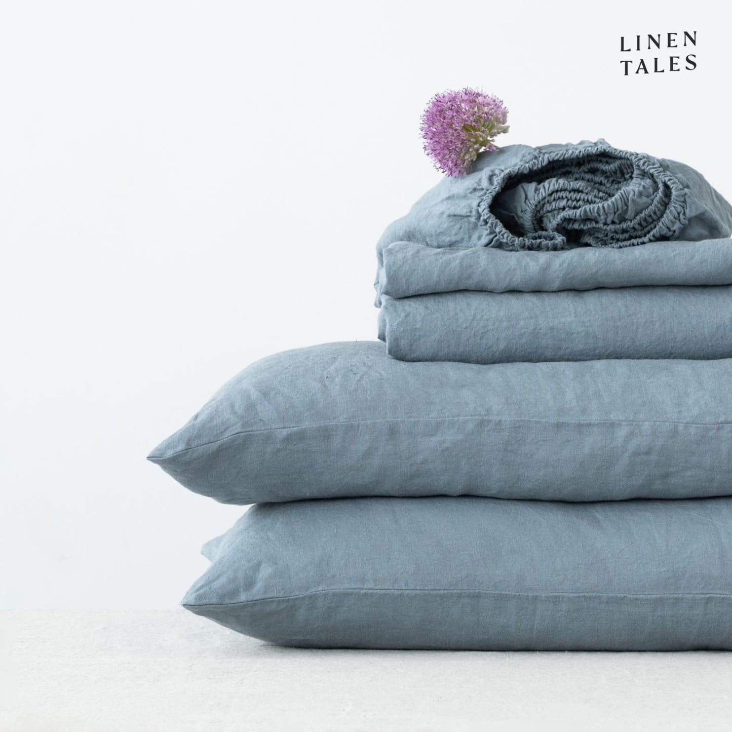 Blue Fog Linen Sheet Set - Queen