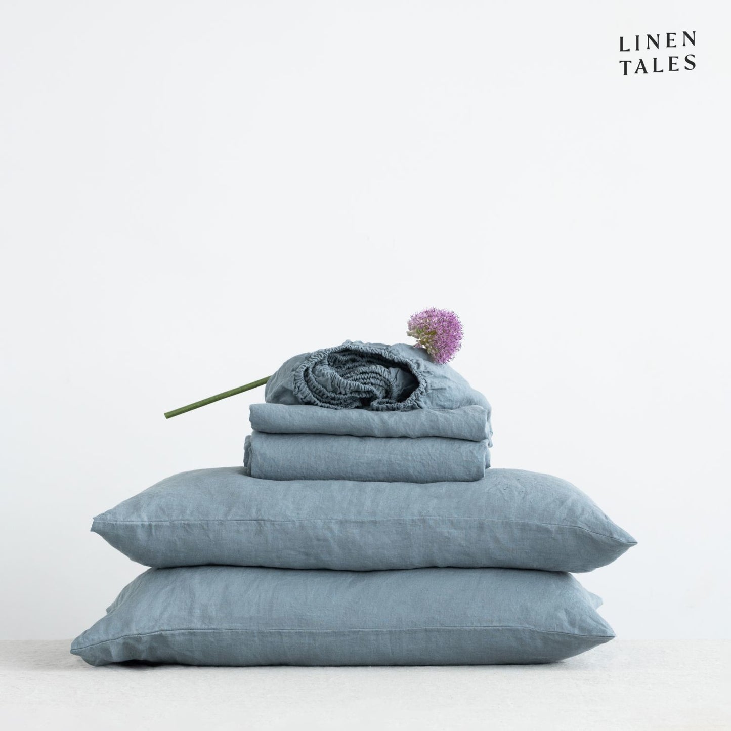 Blue Fog Linen Sheet Set - Queen