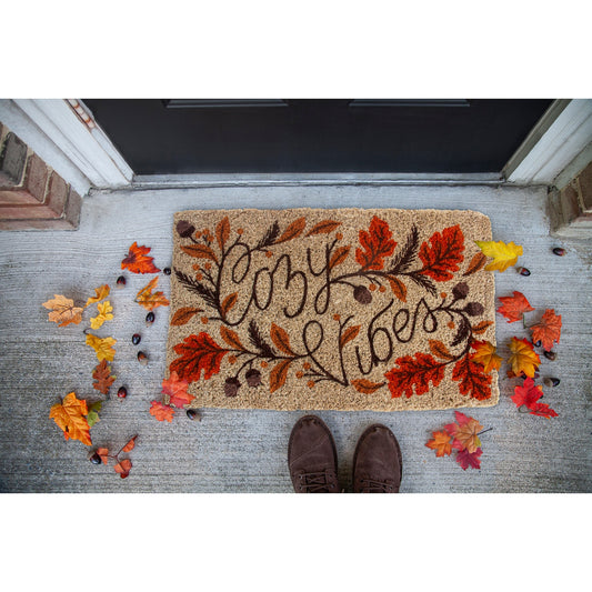 Cozy Vibes Handwoven Coconut Fiber Doormat