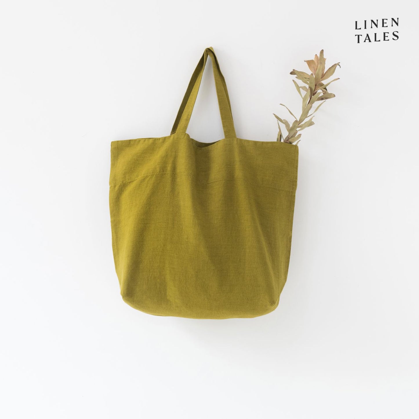 Moss Green Linen Farmers Market Bag