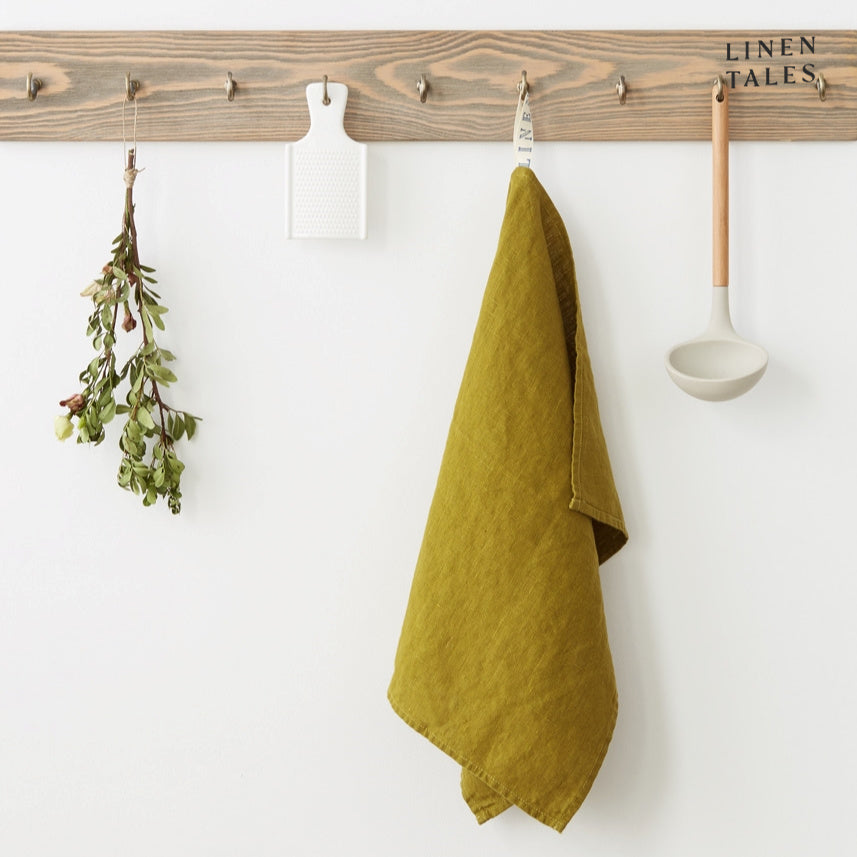 Moss Green Linen Kitchen Towel - Linen Tales
