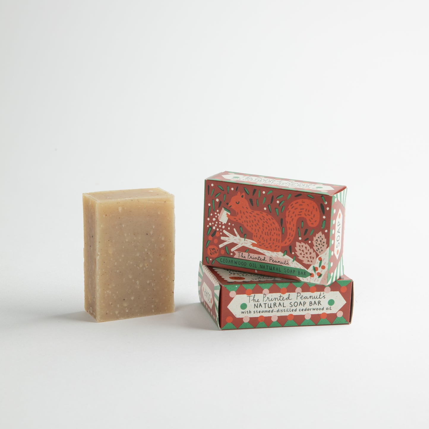 The Printed Peanut Soap Cedarwood Soap Bar