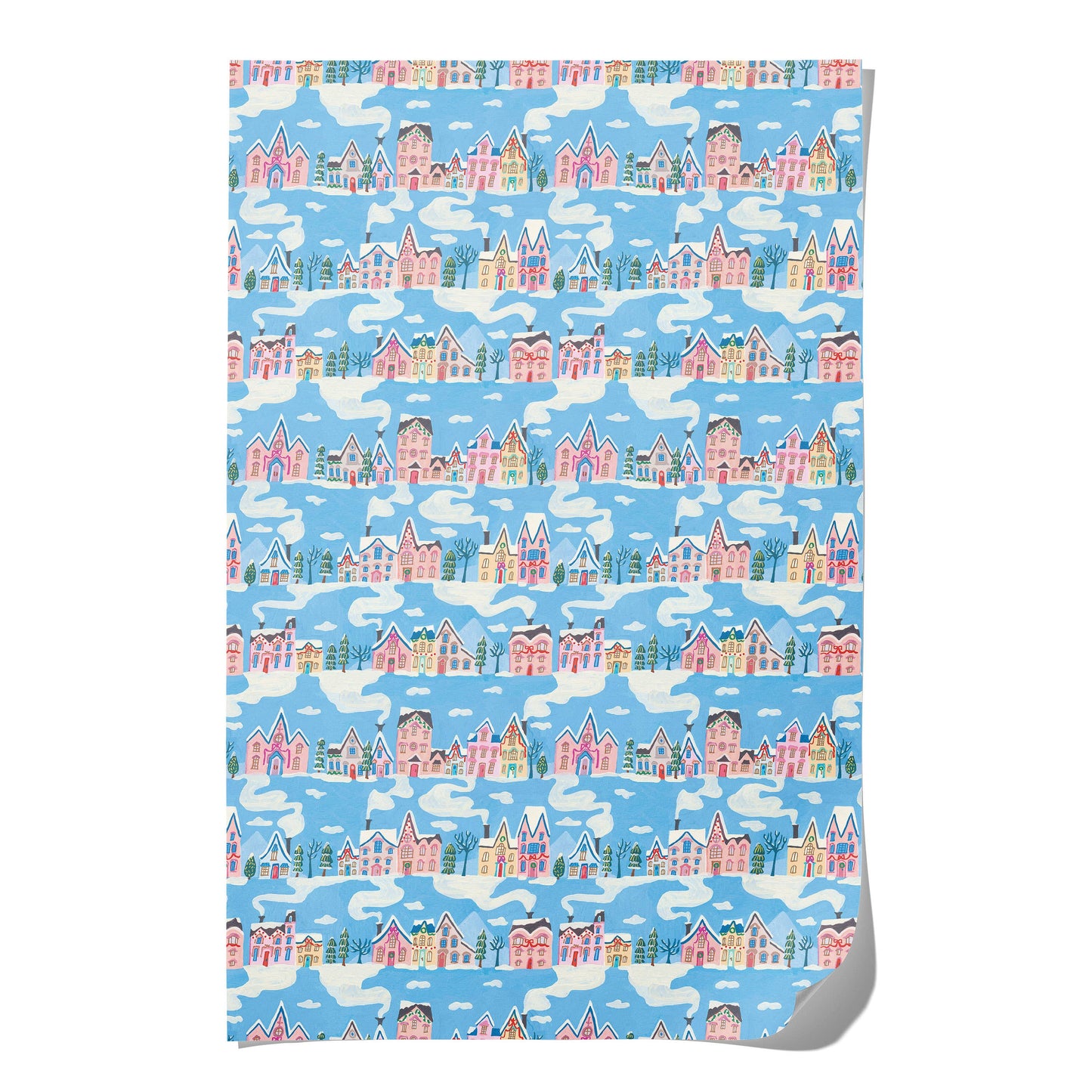 Little Pink Houses Recycled Wrapping Paper
