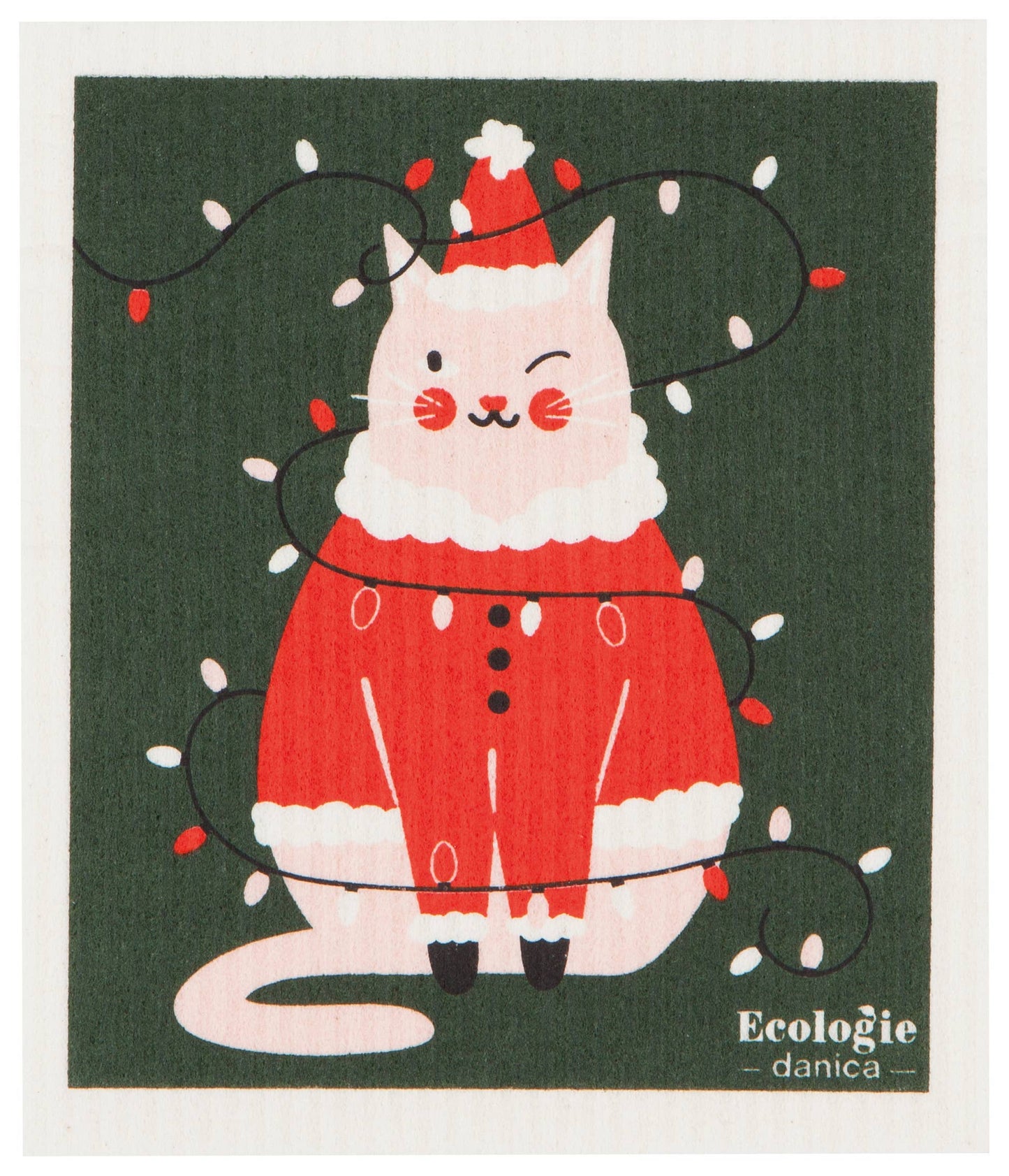 Festive Feline Swedish Dishcloth