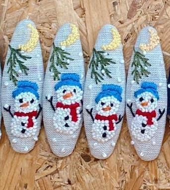 Christmas Theme Embroidered Hair Barrette, Christmas Tree