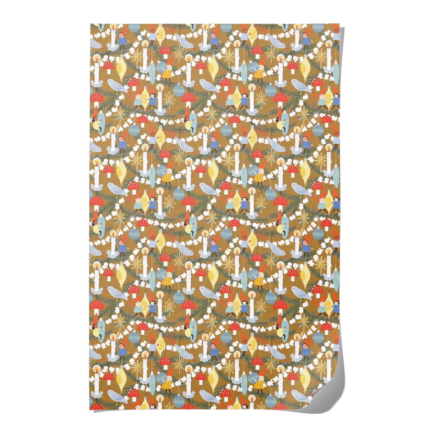 Christmas Elves Recycled Wrapping Paper