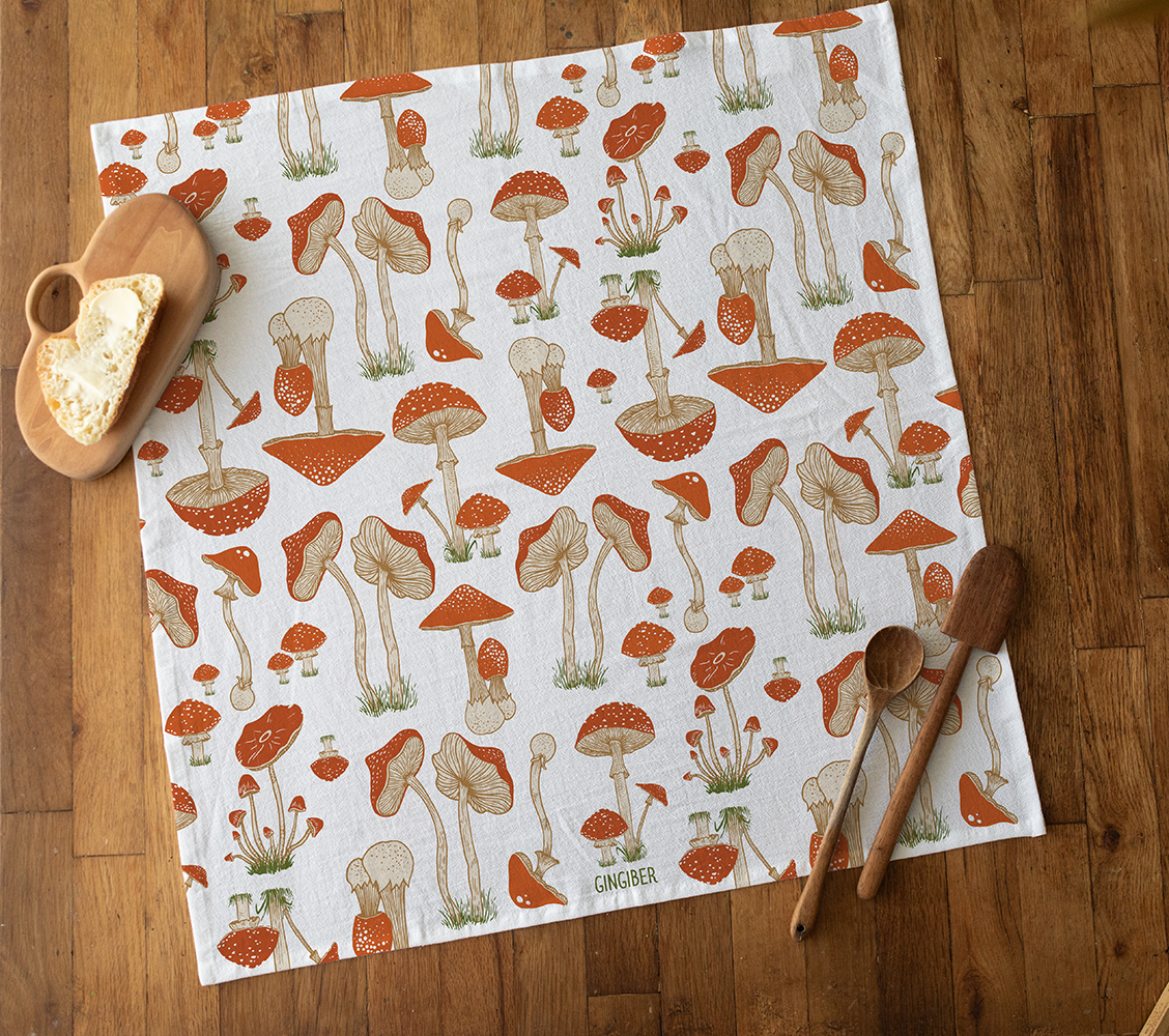 Limited Offer - Enchanted Toadstools Tea Towel