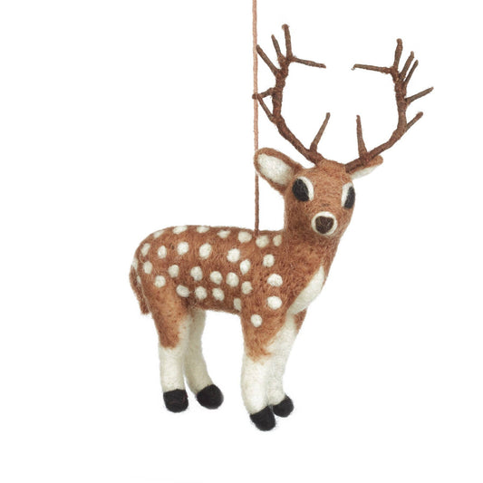 Handmade Felt Stag Deer Biodegradable Hanging Decoration