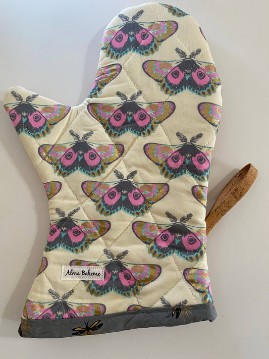 Cork and Cotton Oven Mitt: Glow Moth