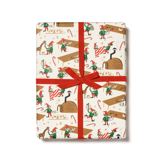 Santa's Workshop Recycled Wrapping Paper