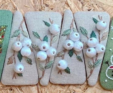 Christmas Theme Embroidered Hair Barrette, Christmas Tree