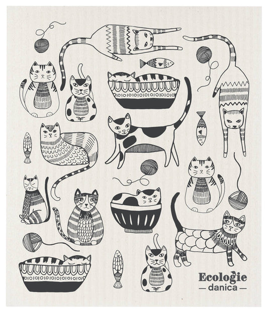 Purr Party Swedish Dishcloth