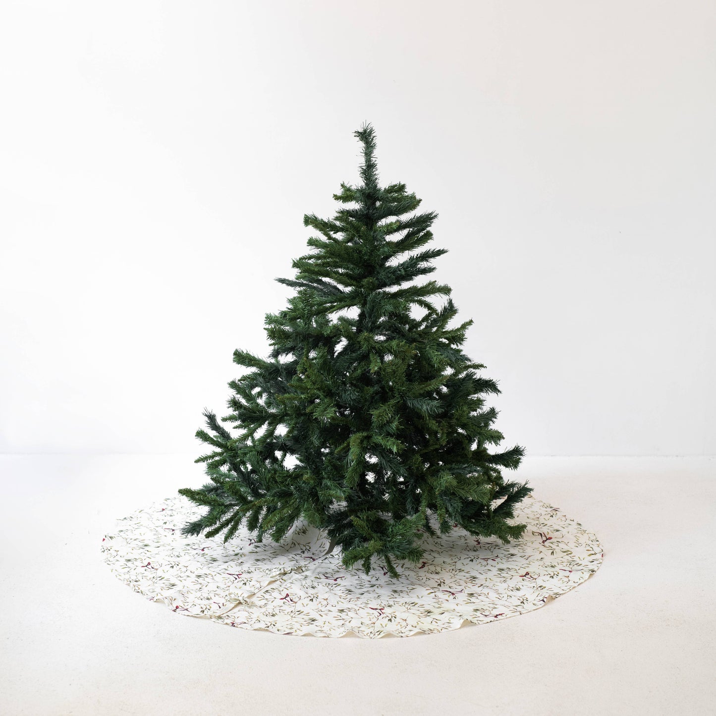 Mistletoe Linen Christmas Tree Skirt