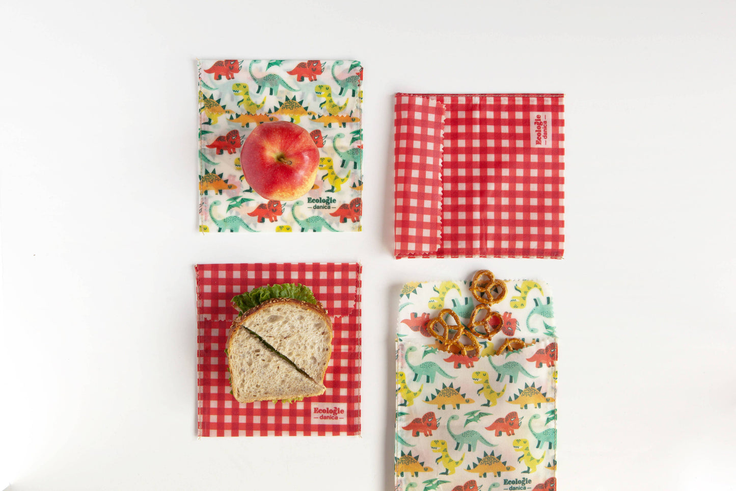 Gingham Dot Beeswax Sandwich Bag Set of 2