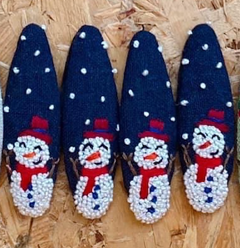 Christmas Theme Embroidered Hair Barrette, Christmas Tree