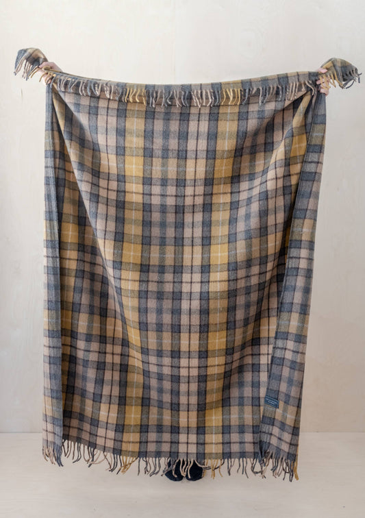 Recycled Wool Blanket in Buchanan Natural Tartan